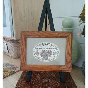 Picture in Wood Frame Gift Idea Sisters Share a Love Tied with Heartstring 8.5